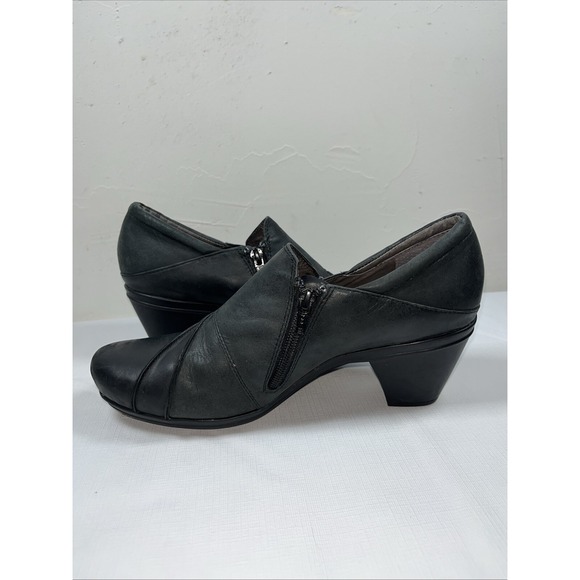 Abeo B.I.O Womens Rikki Black Leather Zip Loafer Bootie Shoes Sz 9.5M Comfort - Picture 7 of 16